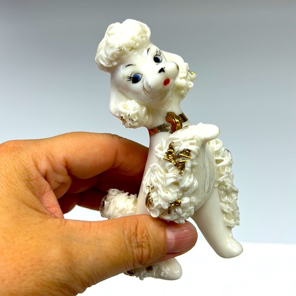 Mid Century Modern anthropomorphic porcelain spaghetti Poodle figurine - Picture 10 of 10